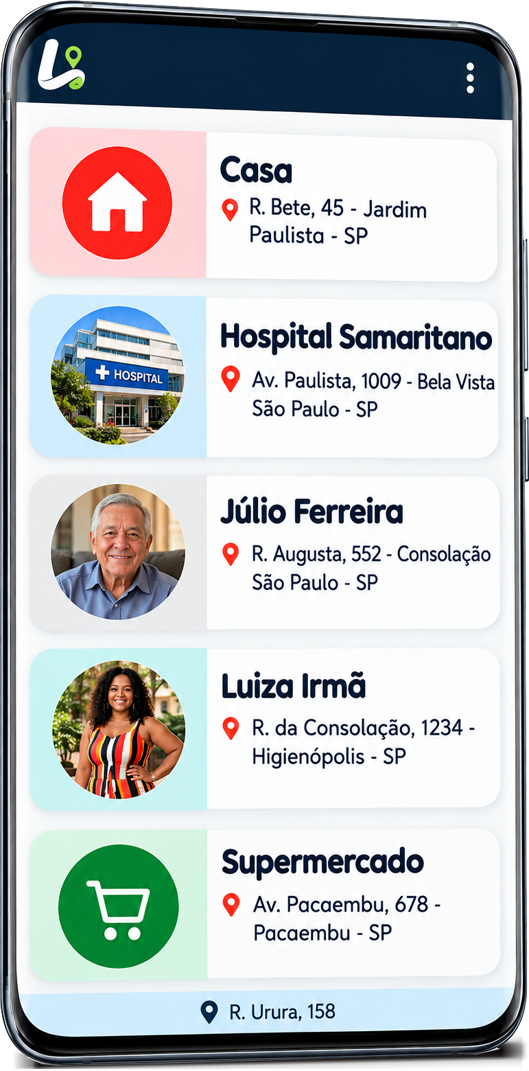 Tela do app Ligeiro