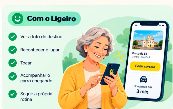 Com o Ligeiro: passos simples para chamar uma corrida